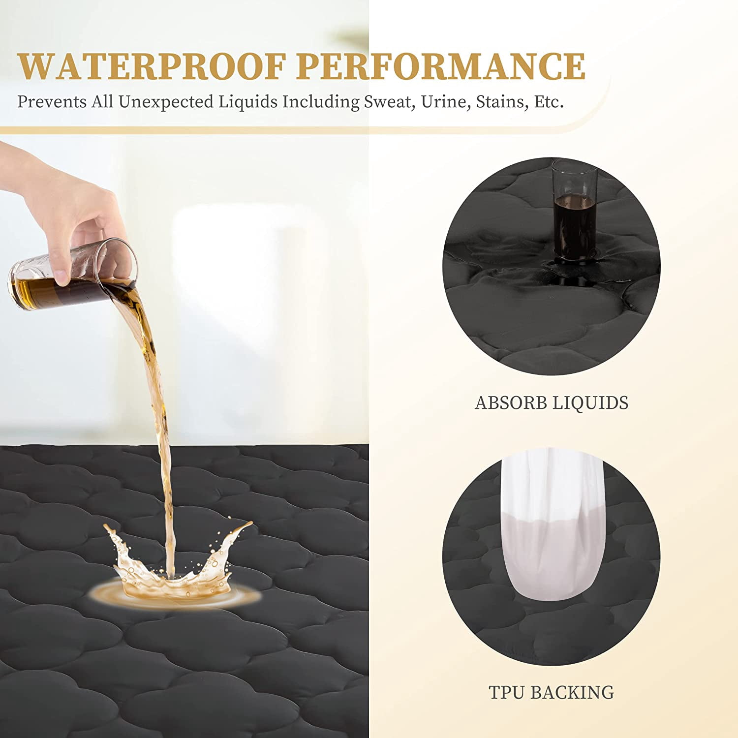 Safe and Sound Waterproof Mattress Pad, Breathable Ultra Soft Alternative Filling Cover, Cal King