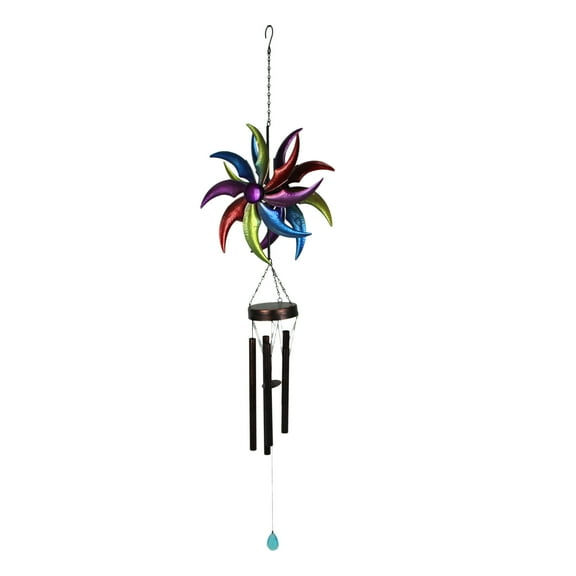 Things2Die4 Metal Rainbow Wind Spinner Hanging Chimes Outdoor Decor Garden 46 inch