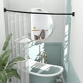 thumbnail image 3 of Curved Shower Curtain Rod 43" to 72" Adjustable, Aluminum Rustproof Expandable Round Shower Rod for Bathroom Bathtub Stall, Need to Drill, Black, 3 of 7