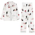 thumbnail image 4 of MEICHEN Pajamas for Women Set Women Casual Lapel Button Print Two Piece Long Sleeve Pajamas Pajamas Suit Women's Sleepwear, 4 of 4