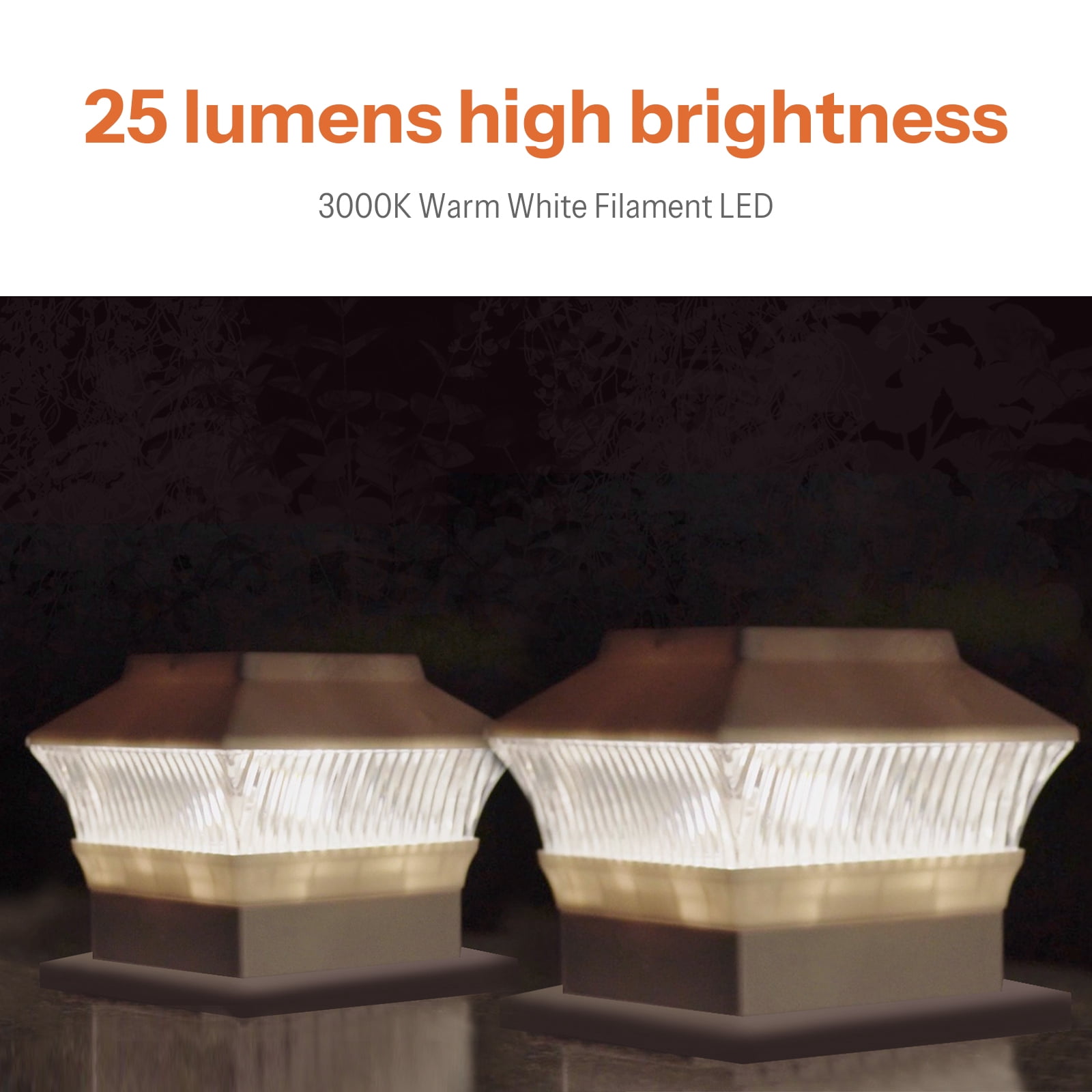 Involux Solar Post Light Outdoor, Waterproof LED Deck Fence Post Cap Light for 4x4 Vinyl Post and Wooden Flat Surface 25 Lumen 3000K Warm White Yard Patio Decoration Light, White 8 Pack IL0108-06