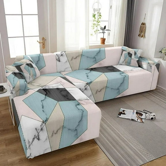 Prismatic Printed Sofa Covers for Living Room Sofa Anti-dust Elastic Stretch Cushion Sofa Covers for Living Room