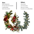 thumbnail image 2 of Adeeing Christmas Garland with Lights 6 ft Christmas Garland Decoration with Bows Pinecones Berries for Home Holiday Decor, Red Green, 2 of 9