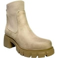 thumbnail image 2 of Chariot & Co Rita- Women's Platform Ankle Elastic Boots Chunky Chelsea Lug Sole Booties Block Heel Combat Shoes (L-Wheat ISU,11), 2 of 5