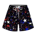 thumbnail image 4 of Odeerbi 4th of July Patriotic Shorts for Women 2025 Casual Printed Loose Drawstring Shorts with Pockets Red, 4 of 5