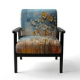 thumbnail image 4 of Designart "Interwoven Bliss on the Prairies" Yellow Modern Upholstered Accent Chair - Traditional Arm Chair For Bedroom, 4 of 5