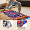 thumbnail image 4 of Colorful Tie Dye Peacock Mandala Pattern Hot Yoga Mat Towel Non Slip for Hot Yoga - Quick-Drying Yoga Mat Cover with 4 Corner Pockets with Travel Bag - Hot Yoga Towel Non Slip 70"x26", 4 of 6