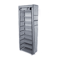 thumbnail image 4 of Tcbosik 9-Tier Shoe Rack with Cover, Large Capacity Tall Shoe Shelf Storage to 24-28 Pairs of Shoes, Free Standing Shoe Organizer for Closet, Hallway, Entryway, Gray, 4 of 9