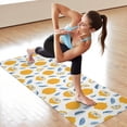 thumbnail image 6 of Yellow Lemon Fruit Slices White Pattern Hot Yoga Mat Towel Non Slip for Hot Yoga - Quick-Drying Yoga Mat Cover with 4 Corner Pockets with Travel Bag - Hot Yoga Towel Non Slip 70"x26", 6 of 6