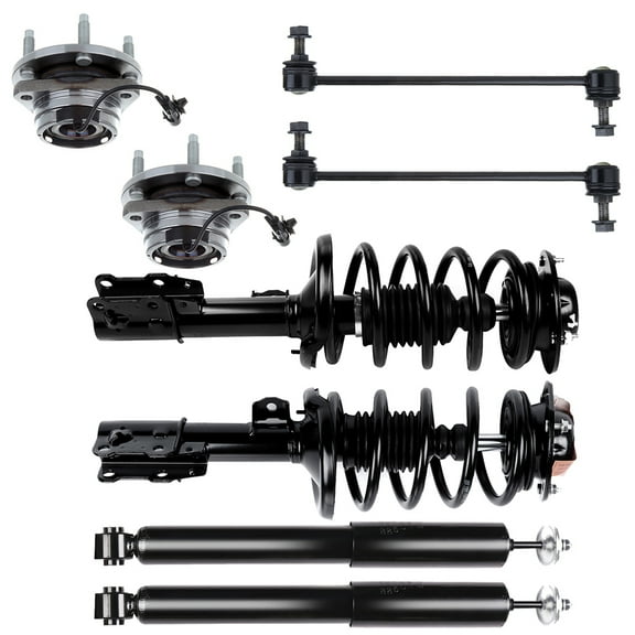 CCIYU Complete Suspension Kit Fits 04 05 06 07 08 09 10 11 12 for Chevrolet for Malibu Includes Strut Spring Assembly, Rear Shock Absorber, Wheel Hug, Stabilizer Bar Link Kit