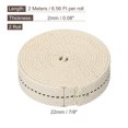 thumbnail image 2 of Uxcell 7/8 inch Flat Wide 2 Meter/6.5Ft Long Cotton Oil Lamp Wick with Black Stitch 2 Roll, 2 of 5
