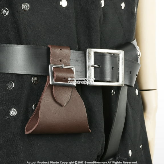 Leather Medieval Brown Sword Frog Belt Hanger Larp Renaissance Reenactment Costume Prop
