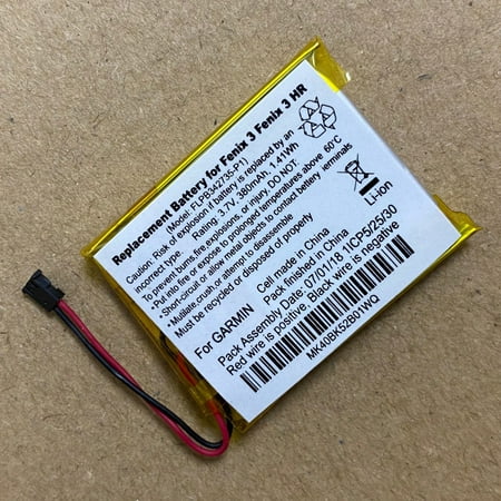 380mAh Li-on Battery FLPB342735-P1 Fit for Garmin Fenix3 / Fenix3 HR 361-00034-02