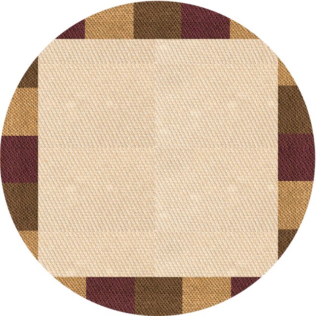 Ahgly Company Tapis Rond Lavable en Machine Intérieur Transitionnel Pêche Orange Profond, 3 Pieds Rond