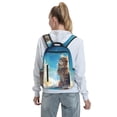 thumbnail image 7 of Honeii Blue Sky Winged Cat Print Lightweight Backpacks,Carry on Backpack,Durable Backpack for School, Work & Travel, 7 of 7