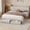 Beige, variant on EDX King Upholstered Platform Bed Frame with Storage Drawers and Fabric Headboard, Steel Support Frame, Beige