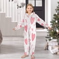thumbnail image 6 of Soft Big Kids Onesie Pajamas Cozy Loose-Fit Jumpsuits for kids with Pockets for Christmas Lounge & Play Pink Heart, 6 of 8