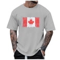thumbnail image 1 of LUOGENLI T-shirts pour Hommes Printemps et Été Fête Nationale Décontracté Vintage Imprimé Partiel t-Shirt Col Rond Manches Courtes Gris m, 1 of 4