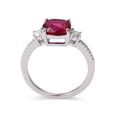 thumbnail image 3 of Lab Grown Ruby Cushion Three Stone Ring, 3 of 9