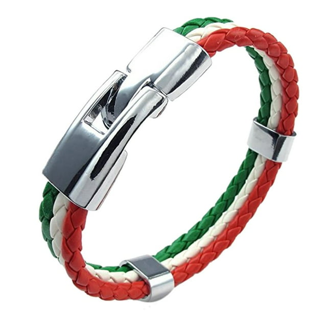 Joyería multicolor de la pulsera hecha de los aficionados al fútbol del cuero de la PU Italia
