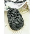 thumbnail image 4 of K-KED Jade Obsidian Dragon Charm Pendant Necklace Beads Cord Handmade Carved Gemstone, 4 of 9