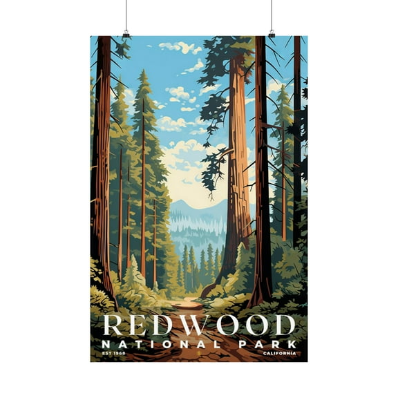ELNEIT - Redwood National Park Poster, Unframed Matte Paper, S06
