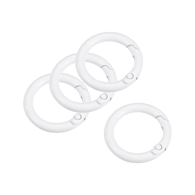 Unique Bargains Round Spring O Rings, 27mm/ 1.06' Trigger Buckle Snap for DIY White 4Pack