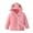 Pink, variant on Odeerbi 2025 Men's And Women's Children's Autumn And Winter Long-sleeved Thick Solid Color Plush Zipper Hooded Jacket