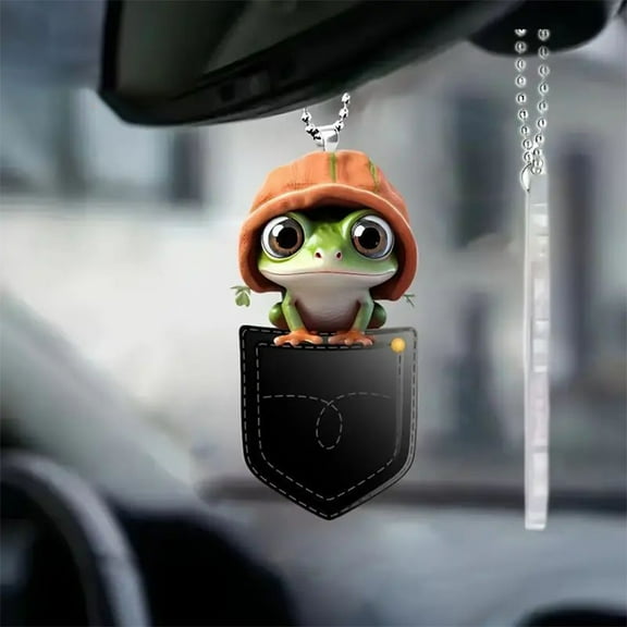 Frog Acrylic Pendant Under 5 ! Yannianjz Themed Car Ornament Rearview Mirror Decor Car Accessory Flat Pendant Lightweight Durable Automotive Decoration Frog Design for Car Interior Gift
