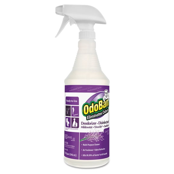 OdoBan RTU Odor Eliminator, Lavender Scent, 32oz Spray Bottle,