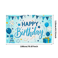 thumbnail image 3 of Blue Themed Happy Birthday Banner with Balloons Stars and Party Hats Background Decoration for Birthday Party Photography Props Party Supplies Decorations, 3 of 7