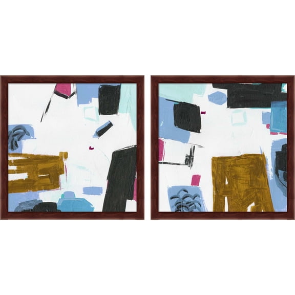 Great Art Now Sunny Winter Day by Melissa Wang, 2 Piece Framed Art Set Each 13.25"W x 13.25"H