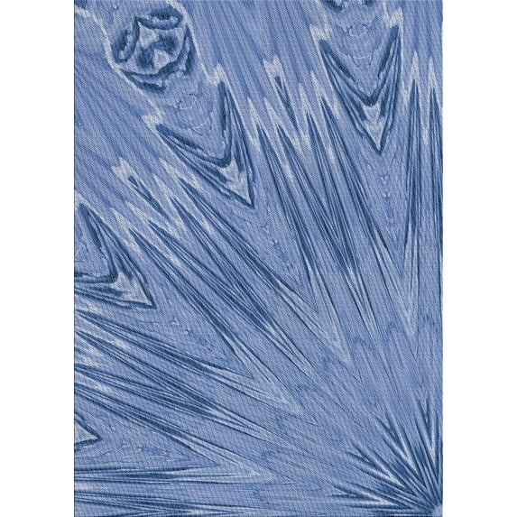 Ahgly Company Machine Washable Indoor Rectangle Transitional Day Sky Blue Area Rugs, 8' x 10'