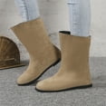 thumbnail image 1 of Styesk Bottes pour Femmes Bottines Rétro Élastiques pour Femmes Mode Talon Plat Bout Rond Talon Plat Fronces Chaussures Tricotées Brodées Bottes de Travail pour Femmes, 1 of 7