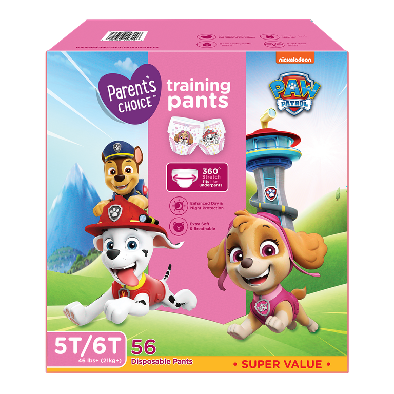 Parent's Choice Paw Patrol Training Pants for Girls 5T/6T 56 Count