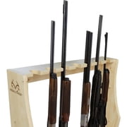 Realtree Solid Pine 7 Gun Floor Storage Rack - Heavy Duty Construction