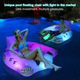 thumbnail image 3 of DeeprBlu Inflatable Pool Floats Chair with Color Changing Light,Solar Powered Water Float for Adults with 2 Cup Holders & 2 Armrests, Beach Float Pool Sofa, Pool Raft Lounge Floaties, 3 of 7