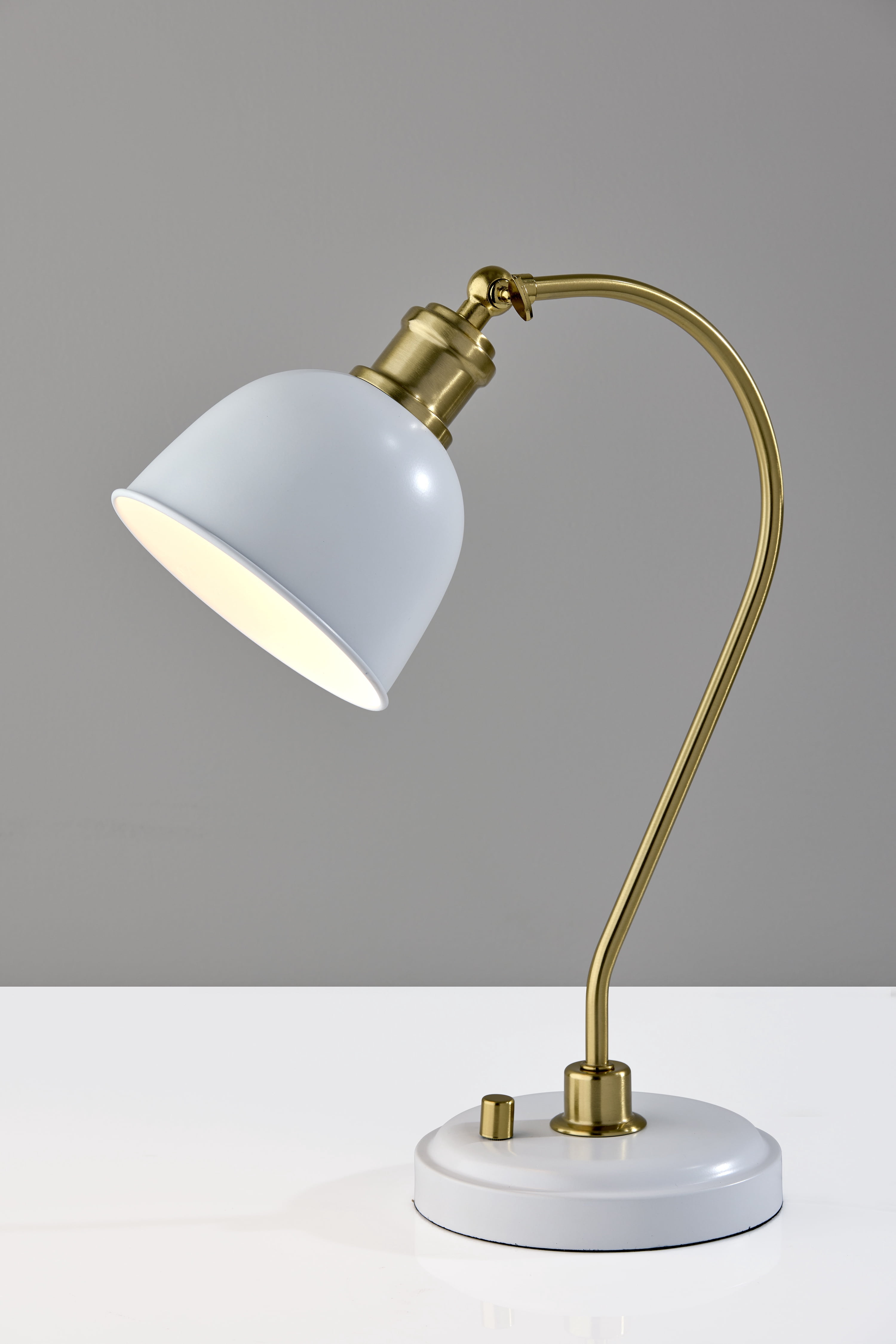 Better Homes & Gardens Adjustable Desk Lamp with USB Ports in White and Gold