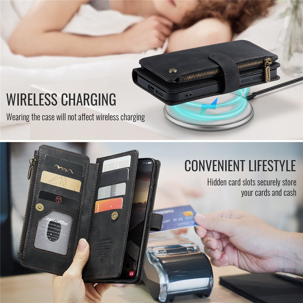 CaseMe Case for Samsung Galaxy S26+ 5G Wallet Case for Women Men, Fashion Durable PU Leather Magnetic Flip Lanyard Strap Wristlet Zipper Card Holder Wallet Phone Case for Samsung Galaxy S26+ 5G 6.7"