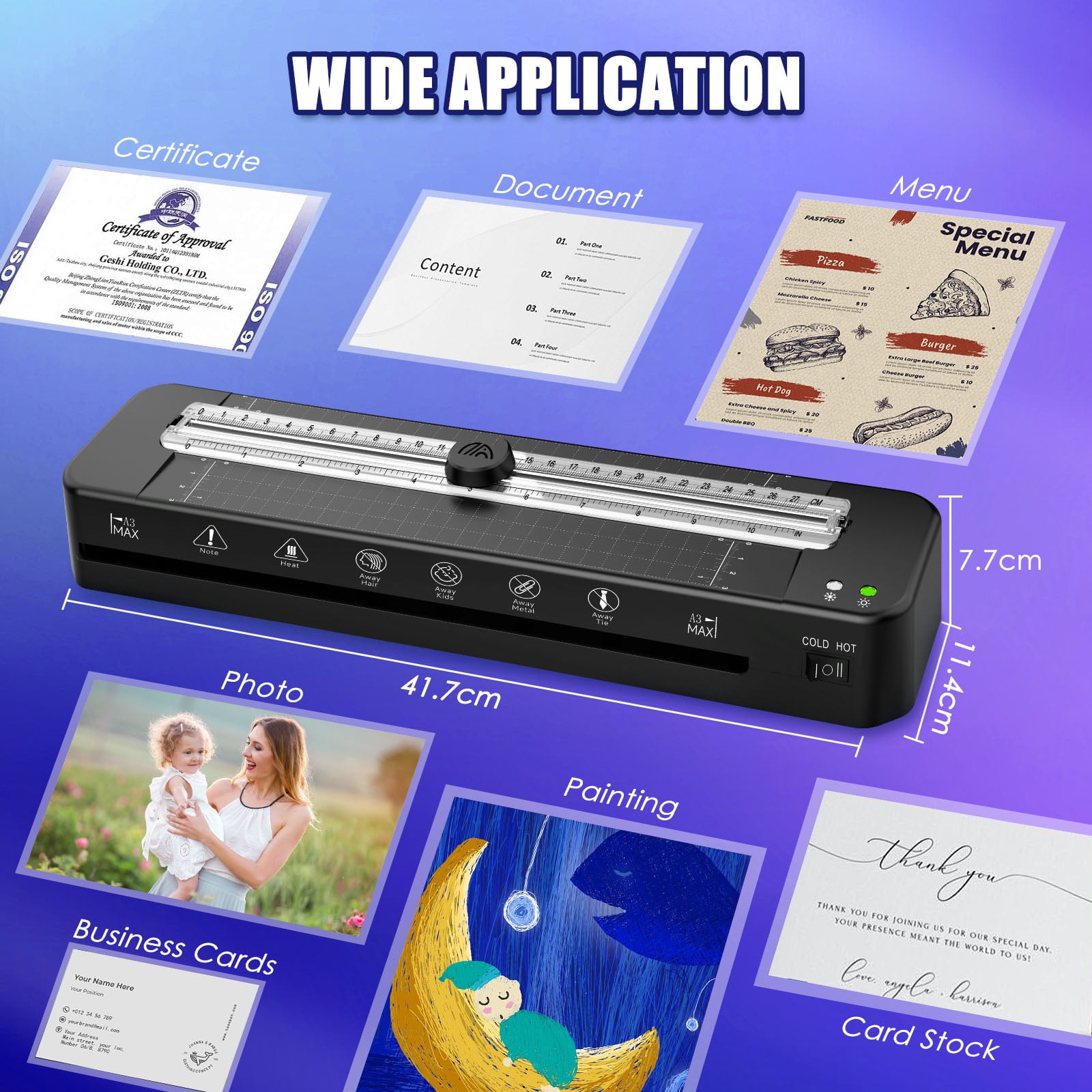 Crenova A3 Thermal Laminator, 13 inch Laminating Machine with Sheets, Large Wide Laminate