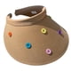 thumbnail image 1 of Sombrero de paja con parte superior vacía y botón de color con circunferencia de la cabeza de 56-58 cm para mujer, sombrero de verano de ala grande con protección solar, sombrero de playa, 1 of 5