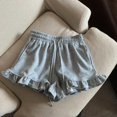 thumbnail image 2 of KAUOD Girls Ruffle Shorts Elastic High Waist Loose Athletic Shorts Wide Leg Cute Casual Mini Short Pants with Pocket, 2 of 6