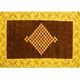 thumbnail image 1 of Ahgly Company Machine Washable Indoor Rectangle Abstract Yellow Modern Area Rugs, 7' x 10', 1 of 4