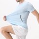 thumbnail image 3 of Tops para hombre, blusas y camisas de cuello redondo y manga corta para hombre, blusas deportivas elásticas transpirables de color sólido, casuales, de manga corta y cuello redondo para hombre., 3 of 8