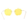 thumbnail image 4 of Funky Apple Peach Shape Lens Avant Garde Rimless Pimp Sunglasses Yellow, 4 of 4