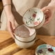 thumbnail image 4 of Cuenco de arroz de cerámica japonesa de 5,1 pulgadas, cuenco de flor de cerezo, vajilla Retro, cuenco pequeño para cereales, sopa, postre y aperitivos, 4 of 5