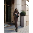 thumbnail image 6 of Autumn and Winter Women'S Long Sleeve Maxi Dress Ribbed Knit Slim Casual Dress Coffee L, 6 of 9