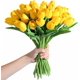 thumbnail image 3 of 15 tulipanes artificiales de seda de tacto real para decoración del hogar, Día de la Madre, primavera, boda, ramos, arreglos florales., 3 of 8