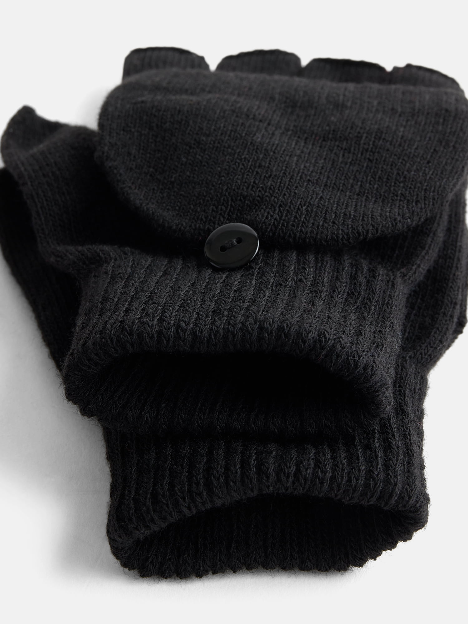No Boundaries Women's Ribbed Knit Pop Top Mittens