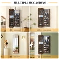 thumbnail image 6 of LVSOMT 47.2" LED Mirror Jewelry Cabinet Wall Mounted or Door Hanging, Rounded Corner Jewelry Armoire Organizer, Lockable Full Length Mirror with Storage, Interior Mirror & Makeup Shelf,Rustic Brown, 6 of 11